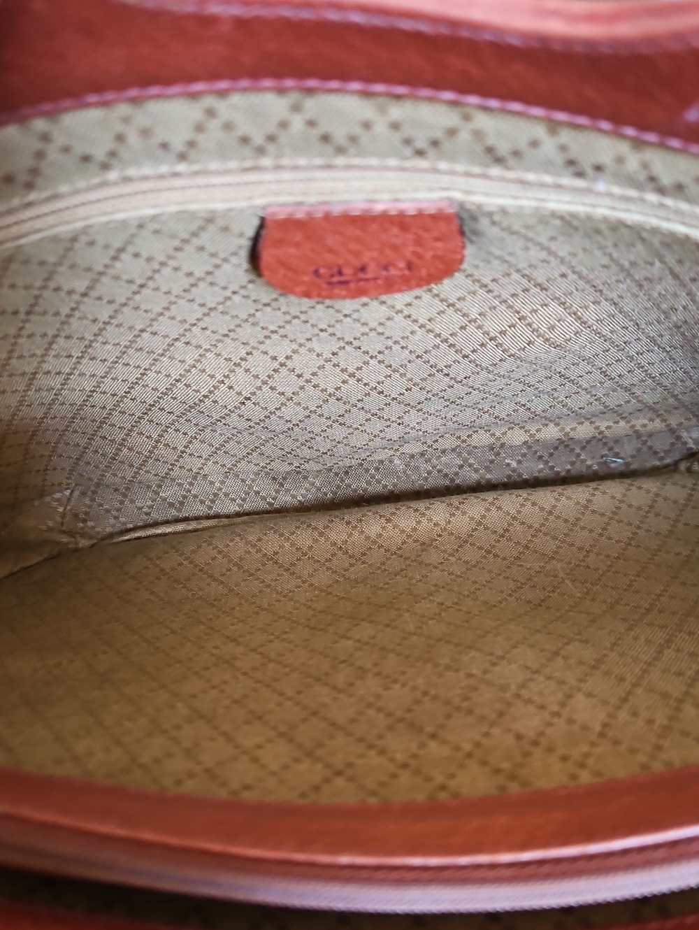 Gucci Brown Leather Shoulder Bag with Green & Red Web Stripe - Picture 10 of 14